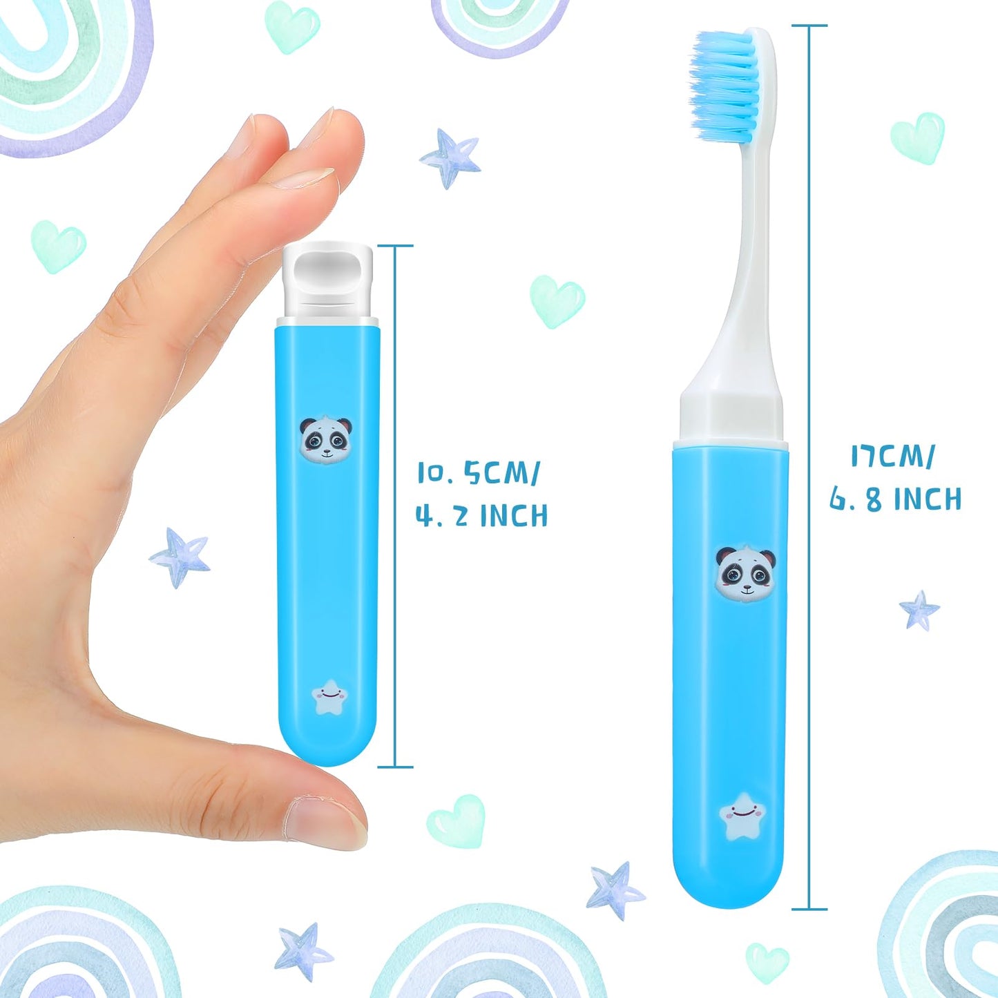 8 Pack Soft Travel Toothbrushes Mini Portable Toothbrush with Case Camping Pocket Toothbrush for Home School Business Trip Hiking, 4 Colors