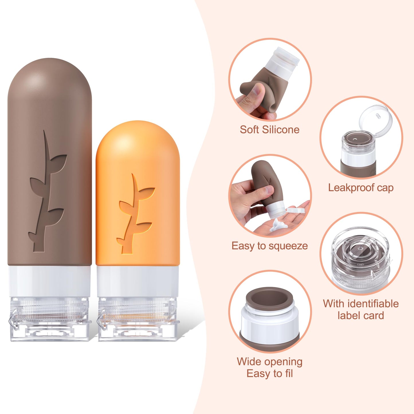 Travel Containers for Toiletries, 18pack TSA Approved Travel Size Containers for Toiletries,travel bottles for Toiletries,travel Jars or Personal Travel Essentials