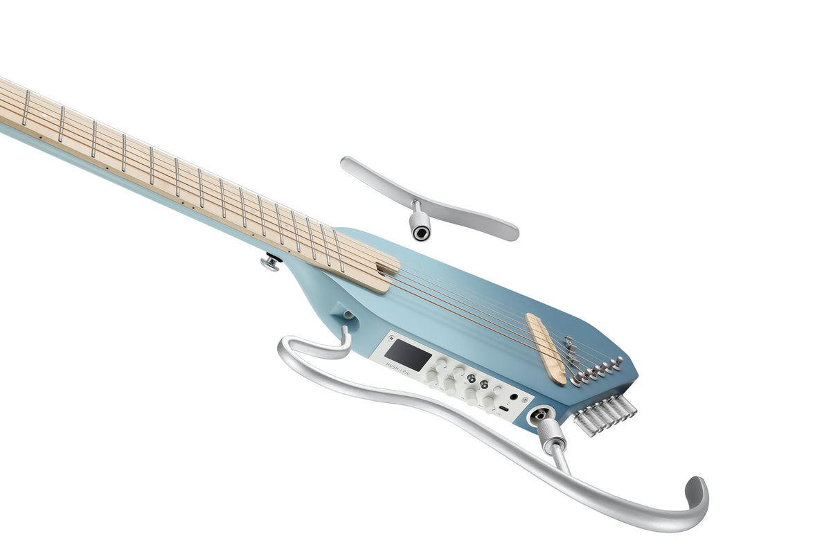 Donner HUSH I PRO Acoustic Electric Travel Guitar (Hawaiian Blue)