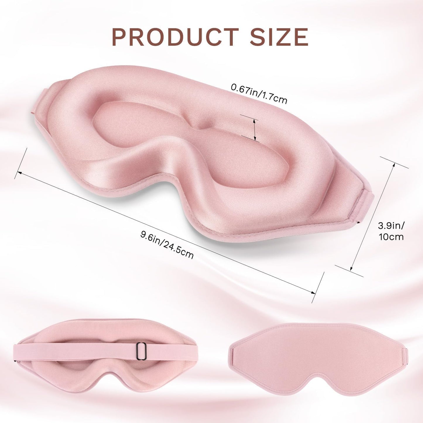 FlyCoco 3D Contoured Sleep Mask that Blocks 99% of Light (Pink)