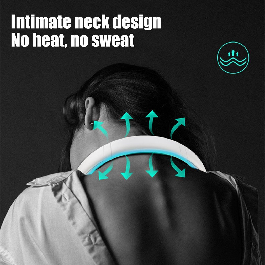 Mini Hanging Handheld Neck Fan Portable Silent Outdoor USB Charging Super Long Life Portable Cooling Lazy Small Fan (Pink)