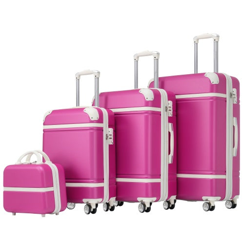 4-Piece Lightweight Hardshell Spinner Luggage Set in 7 Colors  with Cosmetic Case
