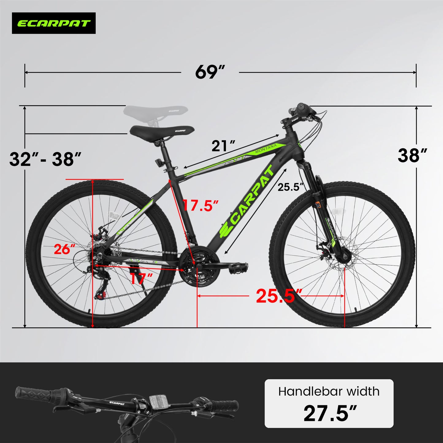 A26322 26-inch Mountain Bike  Aluminum Frame Shock Absorbing Front Fork Bike 21-speed Disc Brake Mountain Bike