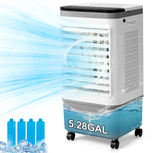 FREE SHIPPING! “Menofan Mobile” 5-Gallon 29” Evaporative Air Cooler and Fan with 3-in-1 Cooling and Humidification with 12-Hour Timer and Remote Control