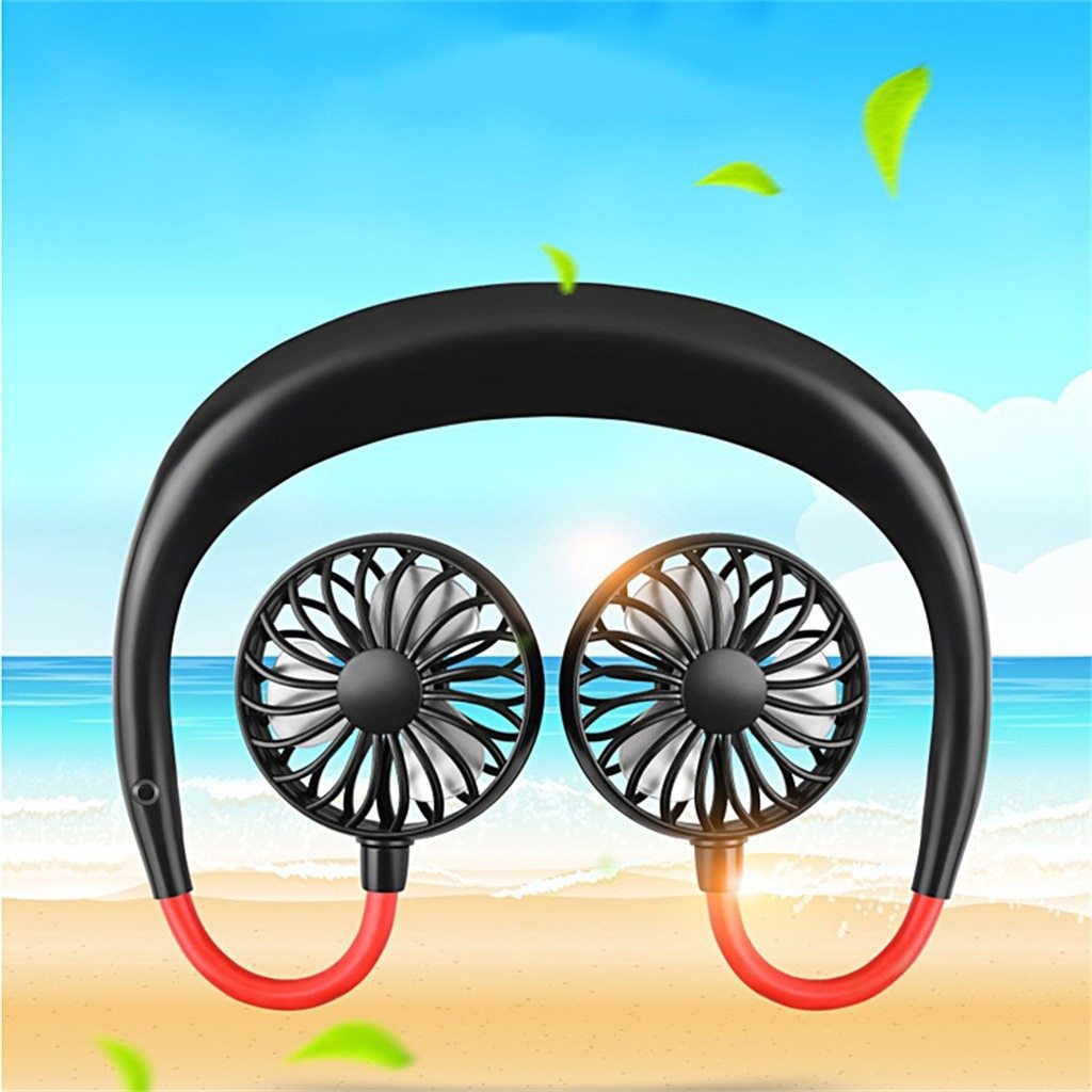 Rechargeable Portable Lazy Neck Fan for Travelers, Beachgoers and the Elderly