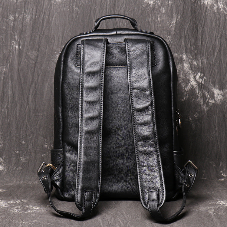 Men's Leather Handbag Large Capacity Travel Backpack