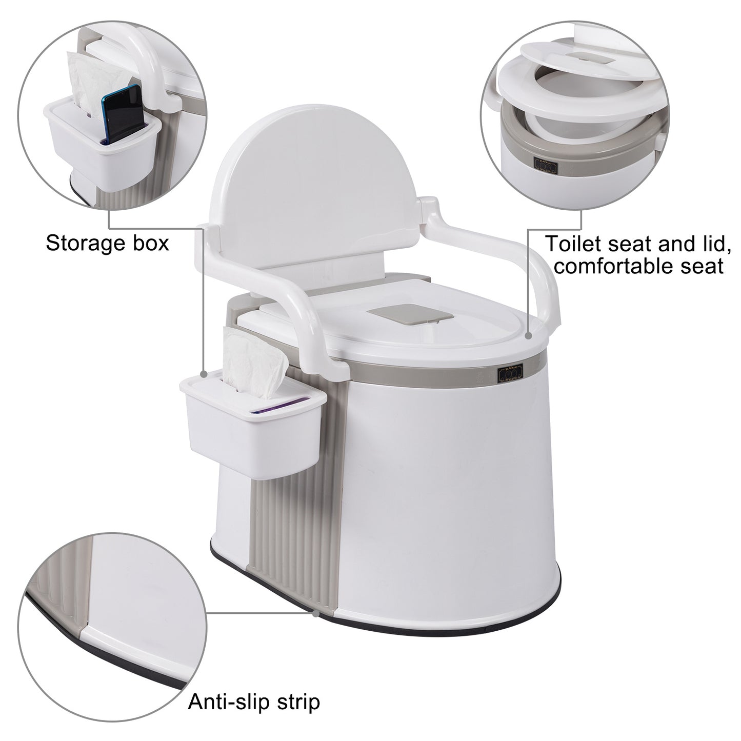 Gray White Ribbon Paper Box Anti Slip Strip Outdoor Toilet
