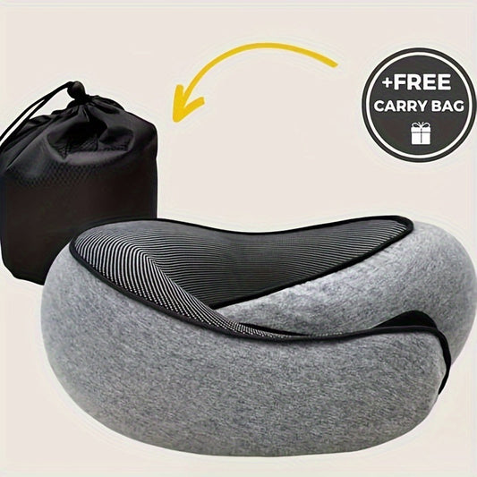 Ergonomic Memory Foam Travel Pillow with Carry Bag