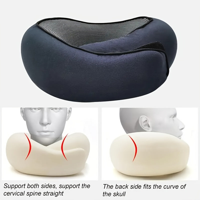 Ergonomic Memory Foam Travel Pillow with Carry Bag