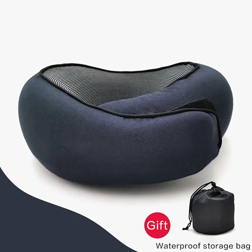 Ergonomic Memory Foam Travel Pillow with Carry Bag