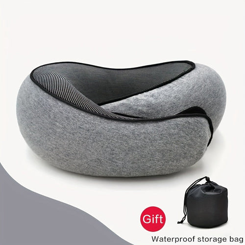 Ergonomic Memory Foam Travel Pillow with Carry Bag