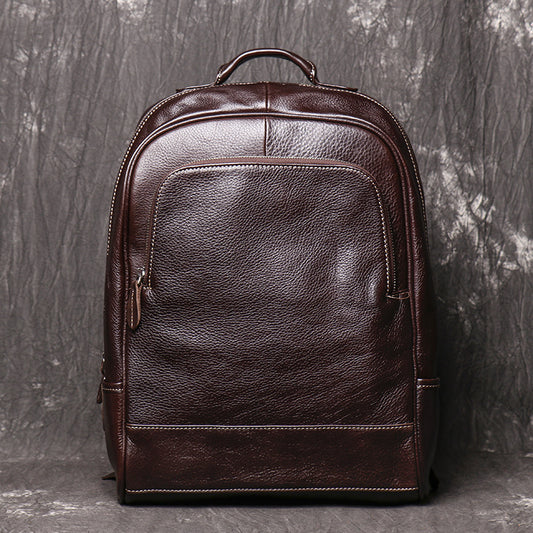 Men's Leather Handbag Large Capacity Travel Backpack