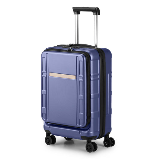 FCH Front Opening 20-inch Expandable ABS, PC Trolley Case 20in Silent Wheels, Inner Iron And Outer Aluminum Trolley Rod, Classic Color - Royal Blue