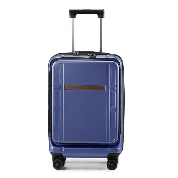 FCH Front Opening 20-inch Expandable ABS, PC Trolley Case 20in Silent Wheels, Inner Iron And Outer Aluminum Trolley Rod, Classic Color - Royal Blue