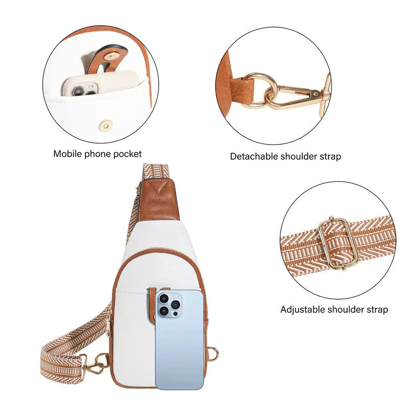 Stylish Sling Bag with Adjustable Strap and Multiple Compartments