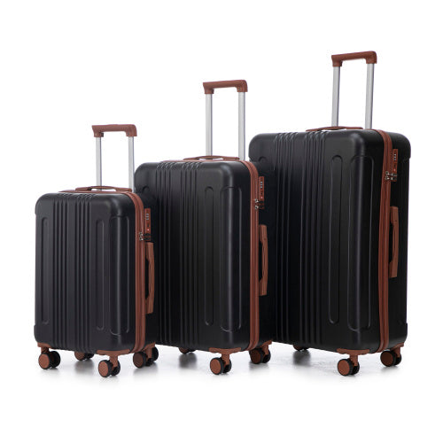 20   24  28  3 Pcs Set In ABS Spinner Wheel Luggage, Carry On Suitcase, Matching Color, TSA Combination Lock