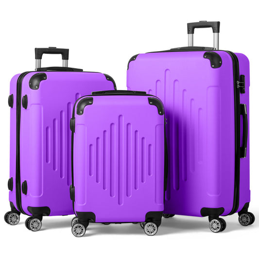 Three-In-One Suitcase Set with 2-Diamond Shaped Stripes and Corners