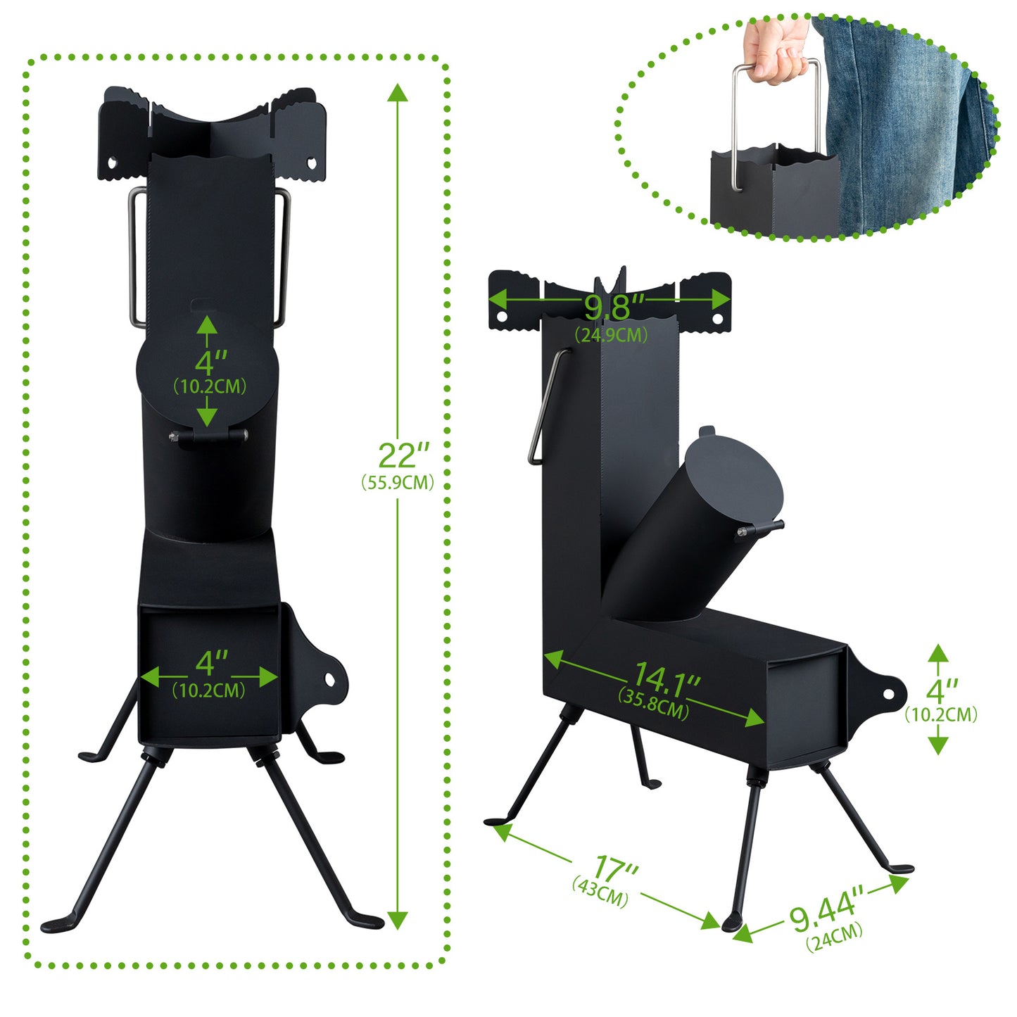 Black Wrought Iron Panels, Camping Stove