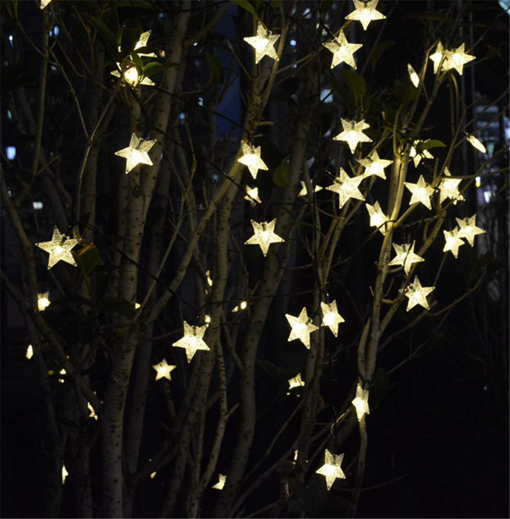 Solar Powered Star Fairy String LED Lights Waterproof Xmas Garden Outdoor Decor