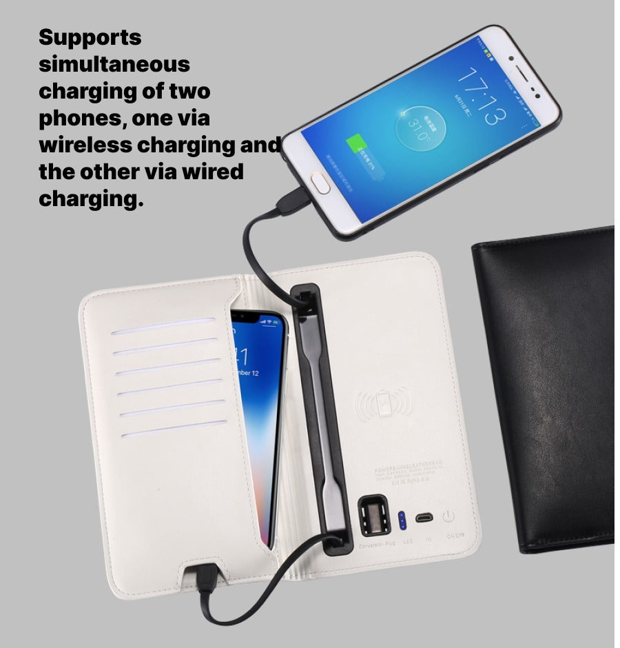 Smart Charging Travel Wallet with Built-In Power Bank