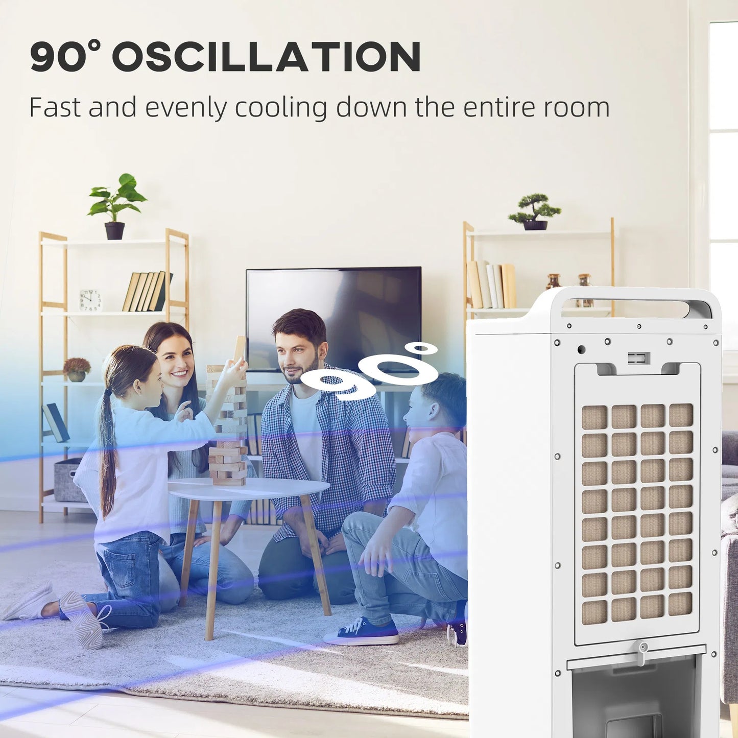 FREE U.S. SHIPPING! “Menofan Midi” 1.3 Gallon HOMCOM Evaporative Air Cooler with Ice Packs, 3-in-1 Ice Cooling Fan, Portable Swamp Cooler with Water Tank, Timer, Oscillating, Remote, for  Home, Office or Bedroom
