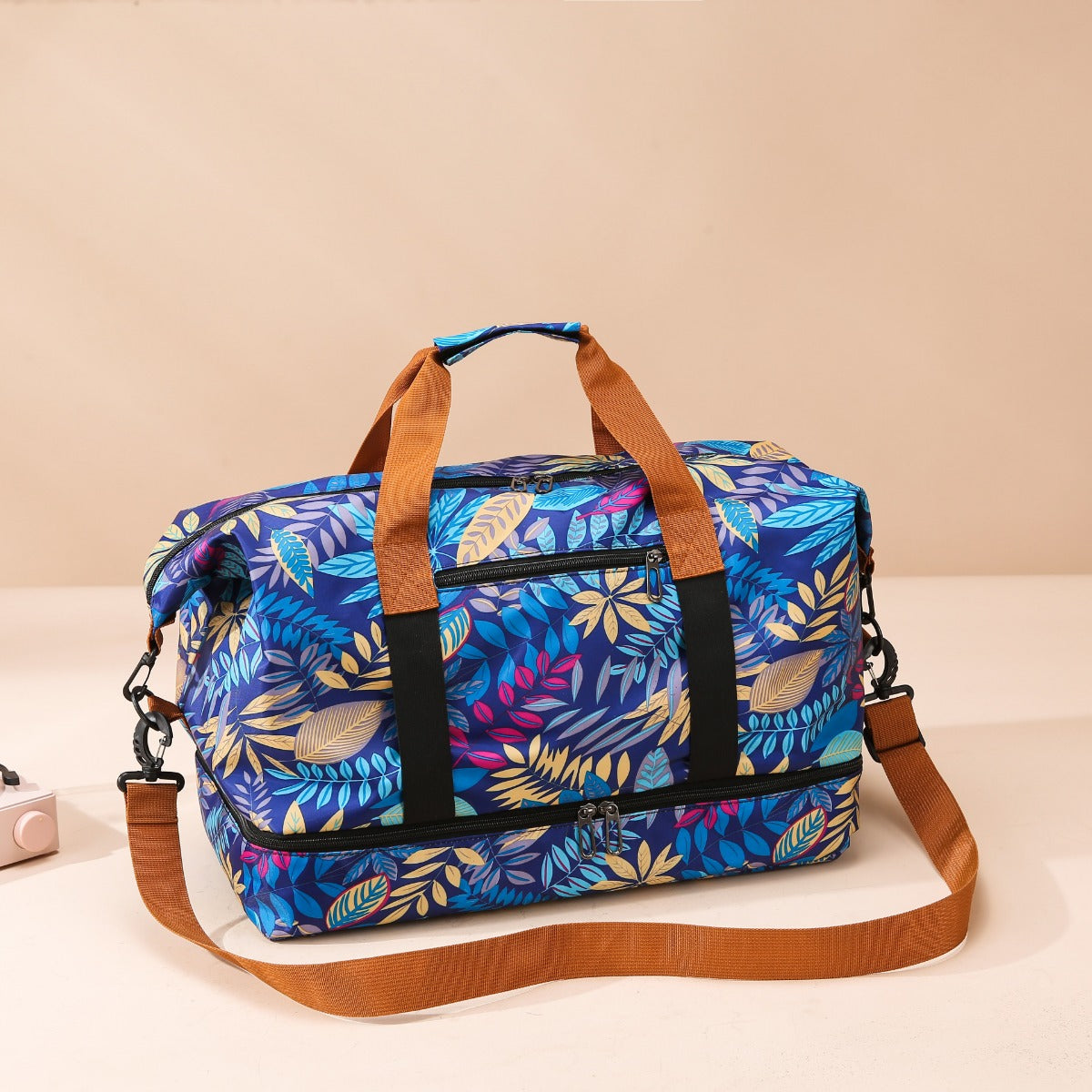 Tropical Print Canvas Duffle Bag in Multiple Color Schemes