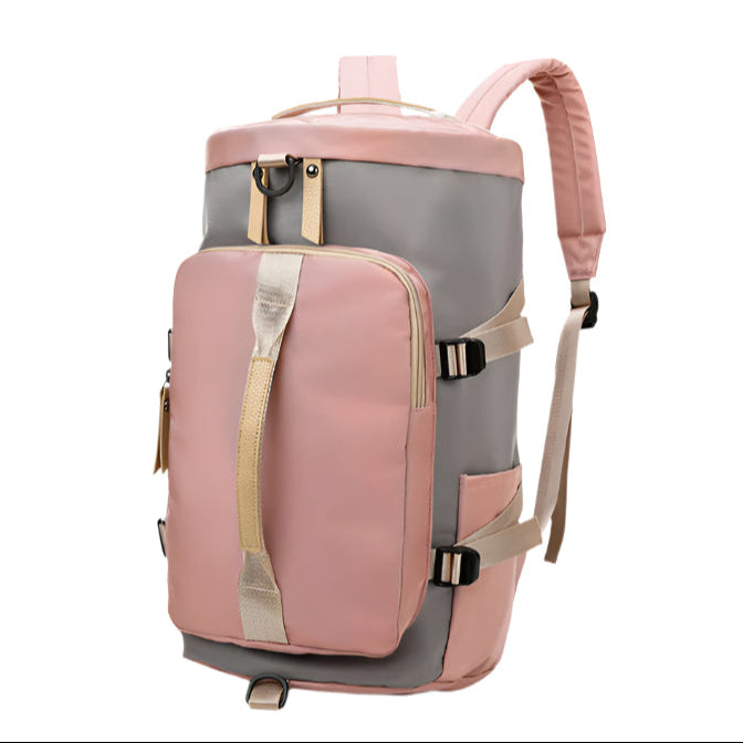 Oversized Waterproof Two-Tone or Solid Color Large Backpack with Top Handle - Space for Shoes and Other Essentials