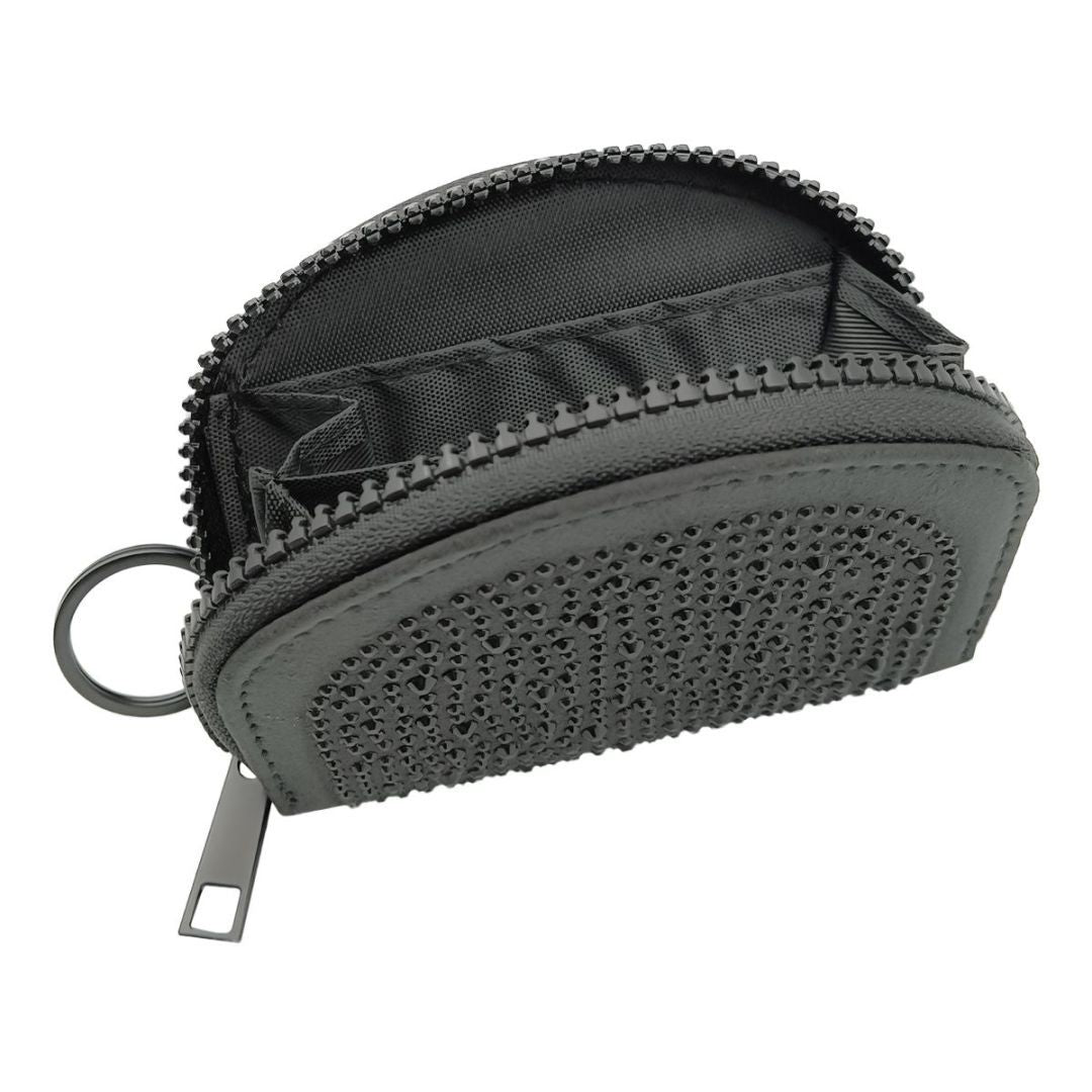 Hot Diamond Pouch Curved Wallet Black