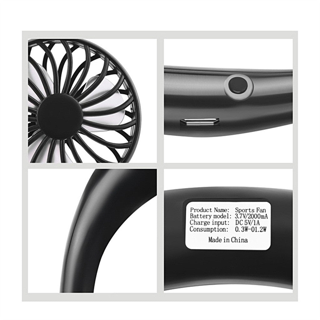 Rechargeable Portable Lazy Neck Fan for Travelers, Beachgoers and the Elderly