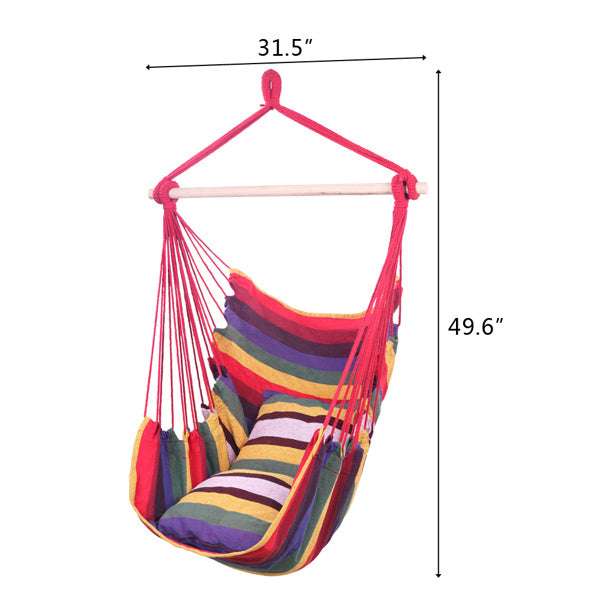 Rainbow Bar Pillow Hanging Chair Polyester Cotton Belt 2pcs Pillow