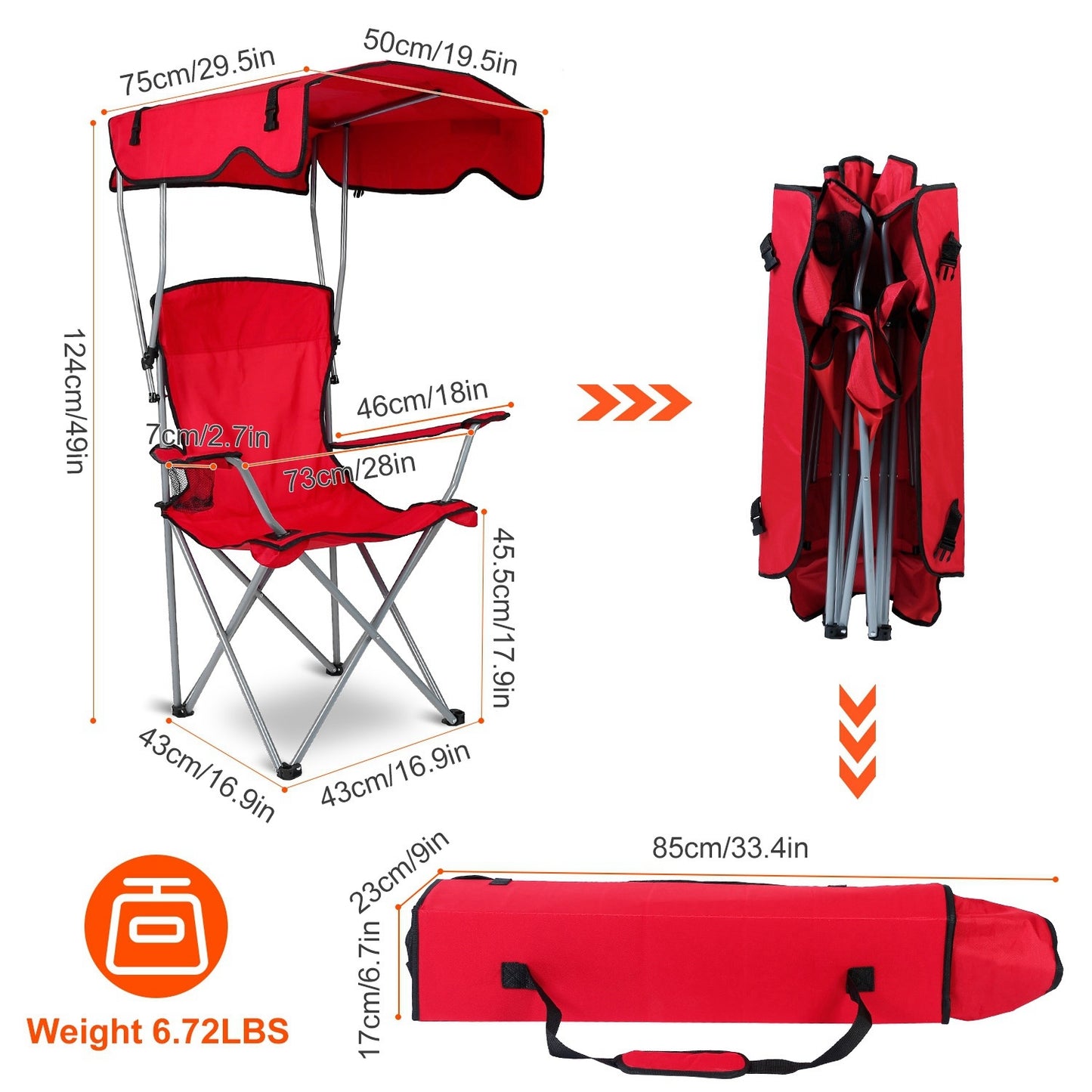 Camping Chair With Sunshade, Foldable Portable Rain Shelter Chair, Supports 330LBS, Banned On Walmart Platform