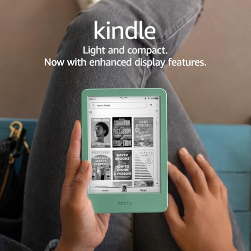 New Amazon Kindle (16 GB) - Lightest and most compact Kindle, with glare-free display, faster page turns, adjustable front light, and long battery life (Matcha)