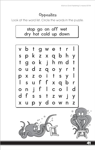 School Zone - My First Word Searches Workbook - Ages 5 to 7, Kindergarten to 1st Grade, Activity Pad, Search & Find, Word Puzzles, and More (School Zone Little Busy Book™ Series)