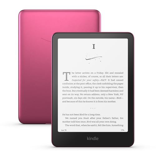 All-new Amazon Kindle Paperwhite Signature Edition (32 GB) – Our fastest Kindle with auto-adjusting front light, wireless charging, and weeks of battery life (Metallic Raspberry)