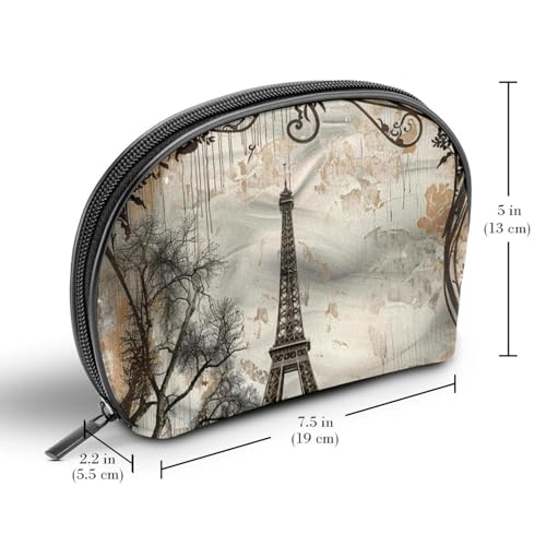 WOSHJIUK Makeup Bag Organizer,Cosmetic Bags for Women,Eiffel Tower Paris Vintage,Small Makeup Pouch