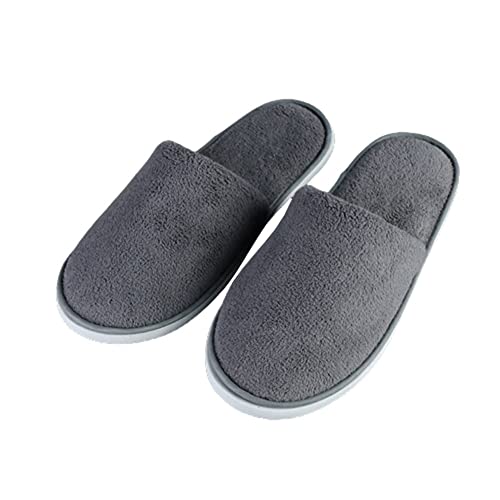 CYlovinho 6 Pairs Spa Slippers for Women Men, Disposable Guest Slippers Washable Foldable Slippers Coral Fleece Slipper Bath Slippers Wedding Slippers