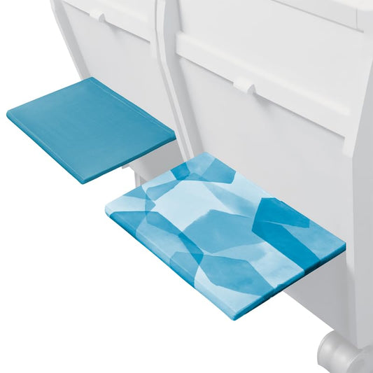 Go-Be Sleeves Airplane Tray Covers for Adults 2-Pack Classics Airplane Tray Covers - Teal Watercolor/Teal Solid