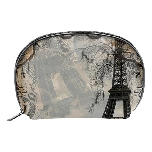 WOSHJIUK Makeup Bag Small,Makeup Travel Bag,Eiffel Tower Paris Vintage,Makeup Organizer Bag