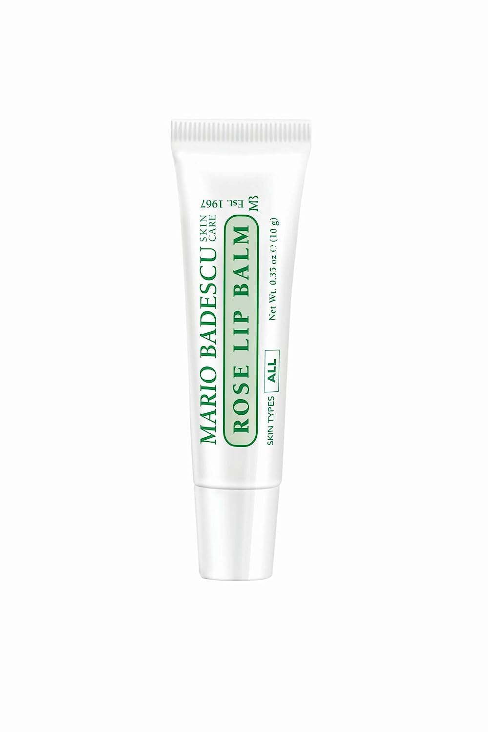 Mario Badescu Moisturizing Rose Lip Balm for Dry Cracked Lips, Infused with Coconut Oil and Shea Butter, Ultra-Nourishing Care for Soft, Smooth, and Supple Feel, 0.35 Oz