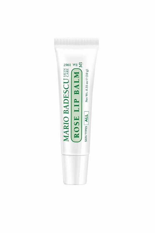 Mario Badescu Moisturizing Rose Lip Balm for Dry Cracked Lips, Infused with Coconut Oil and Shea Butter, Ultra-Nourishing Care for Soft, Smooth, and Supple Feel, 0.35 Oz