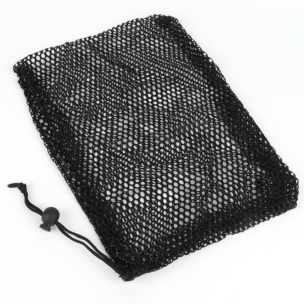 Breathable Black Mesh Drawstring Pouch for Travel Essentials