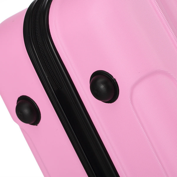 Cute and Durable 3-Piece Luggage Set (Pink)