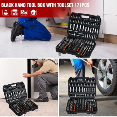 Ool Set Socket And Ratchet Wrench Toolbox, 171pcs   Set 216pcsTool Box, Universal Home Car Repair Tool Set For Men And, Perfect For Homeowners, DIY Enthusiasts, And Mechanics