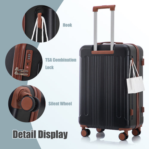 20   24  28  3 Pcs Set In ABS Spinner Wheel Luggage, Carry On Suitcase, Matching Color, TSA Combination Lock