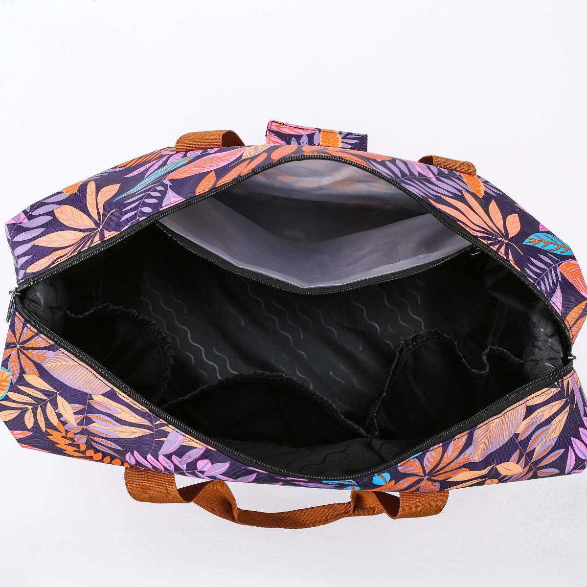 Tropical Print Canvas Duffle Bag in Multiple Color Schemes