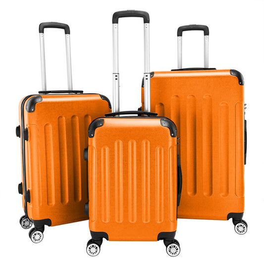 3-in-1 ABS Trolley Case 20 Inches, 24 Inches, 28 Inches Orange