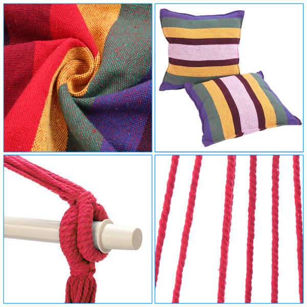 Rainbow Bar Pillow Hanging Chair Polyester Cotton Belt 2pcs Pillow