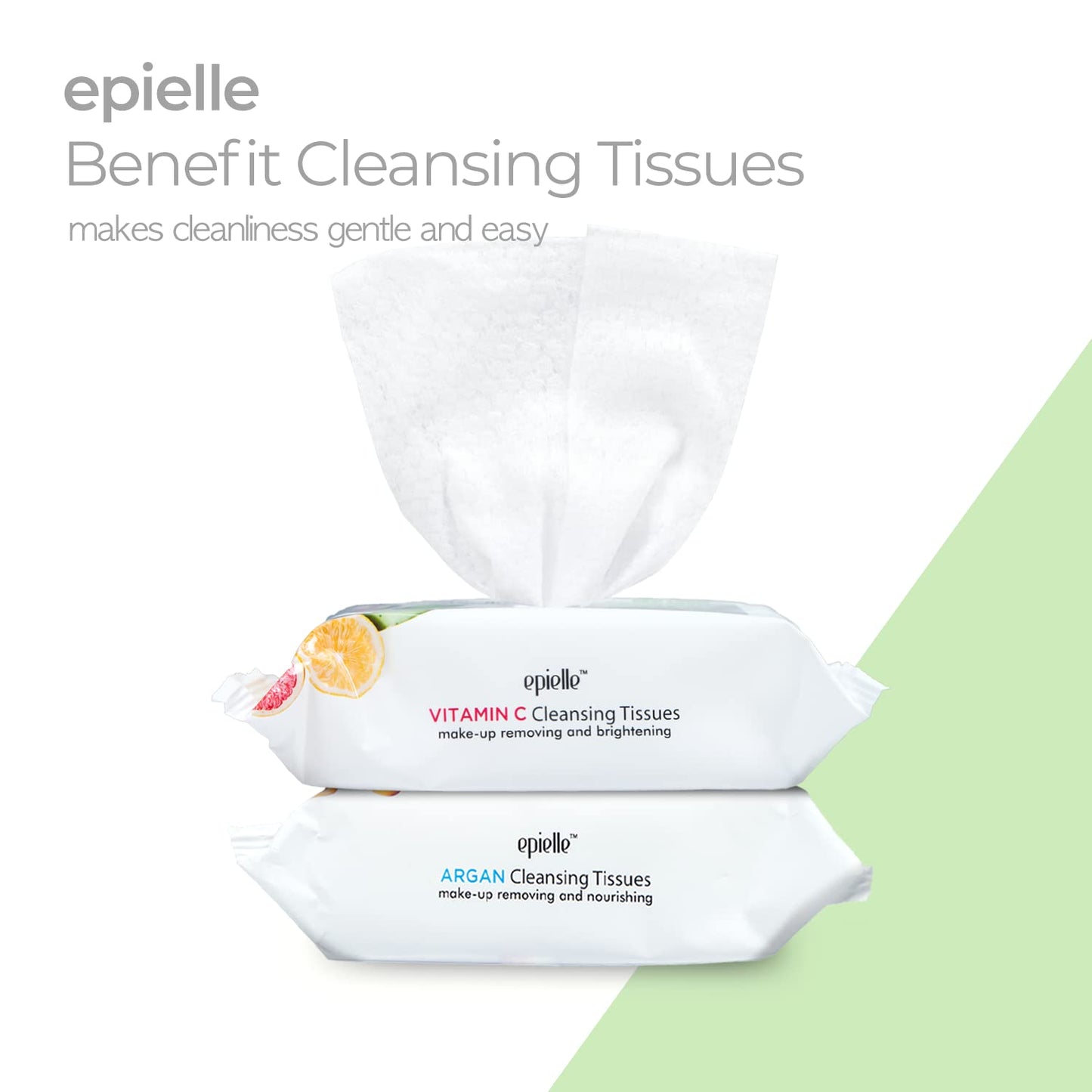 Epielle Gentle Skin Cleansing Wipes, 6 pack of 30 count each of Vitamin C, Cucumber, Aloe Vera, Collagen&Vitamin E, Green Tea, and Argan, Alcohol-Free, Hypoallergenic, Natural Extracts, Oily Skin.