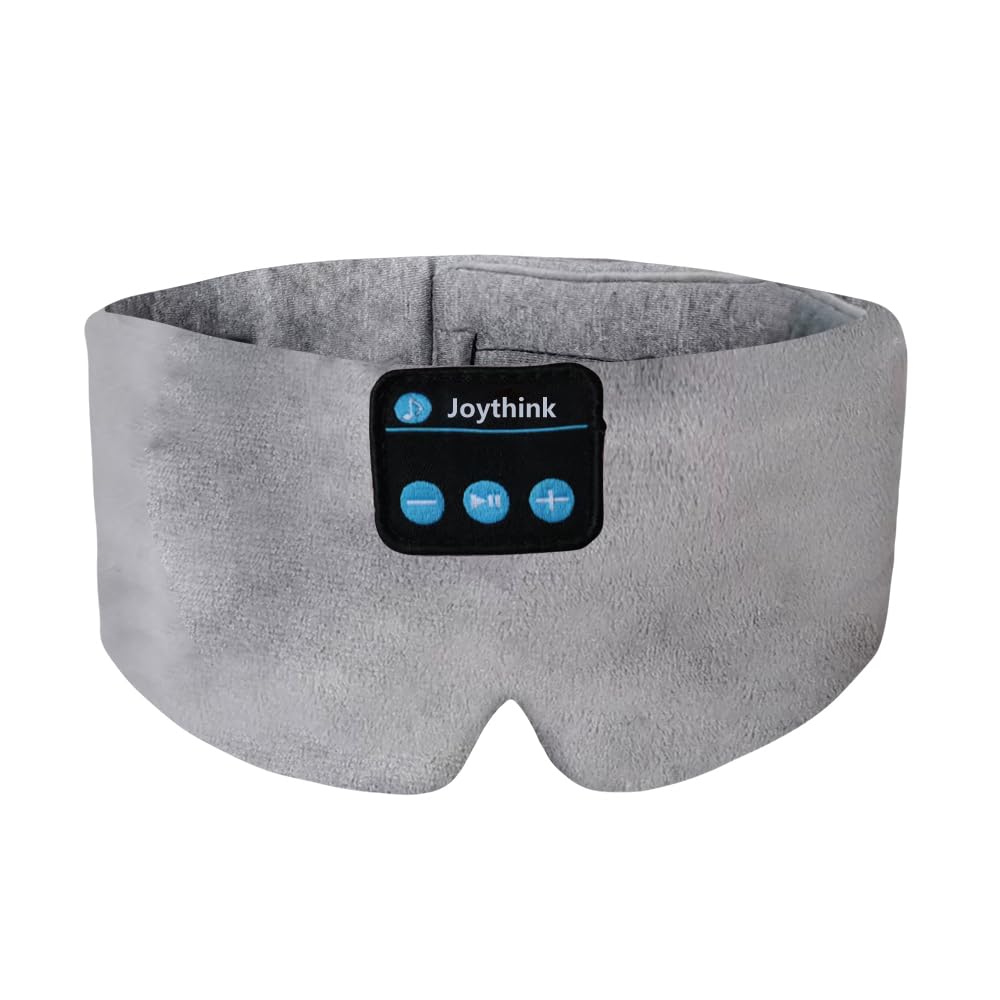 Joythink High-Tech Satin Wraparound Sleep Mask with Built-In Bluetooth Headphones (Grey)