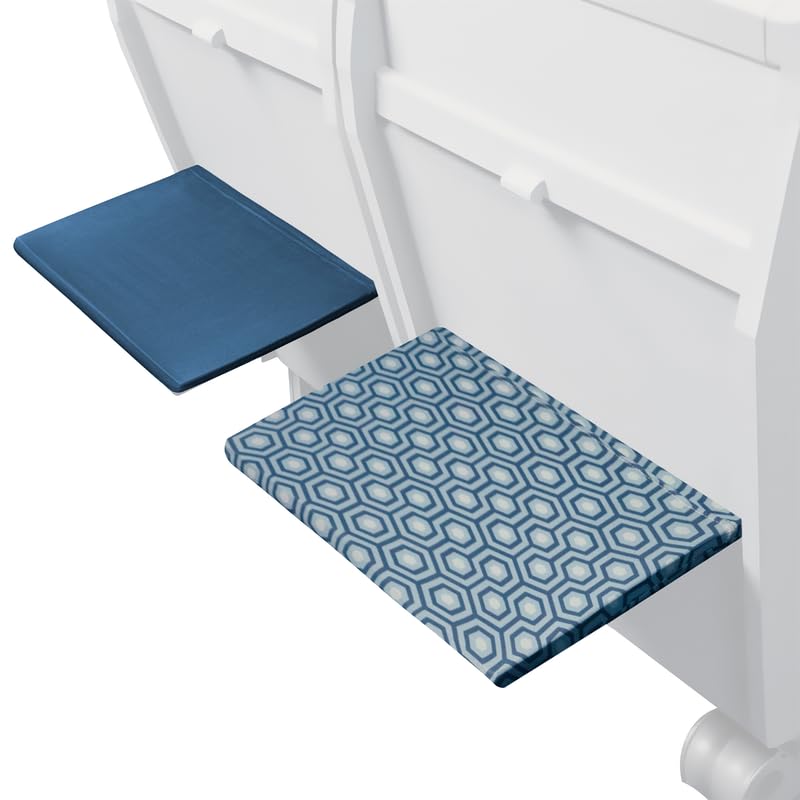 Go-Be Sleeves Airplane Tray Covers for Adults 2-Pack Classics Airplane Tray Covers - Navy Hex/Navy Solid